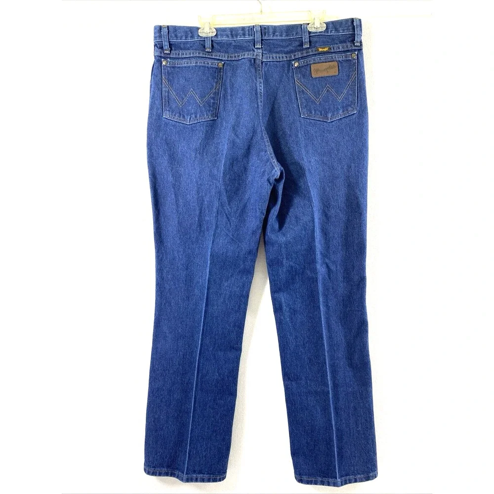 Wrangler Jeans Mens 38 x 31.5 Slim Fit Dark Wash Denim 36MWZ Cowboy Casual - Picture 2 of 11